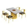 Tavolo lungo giallo 120 per quattro sedie 4