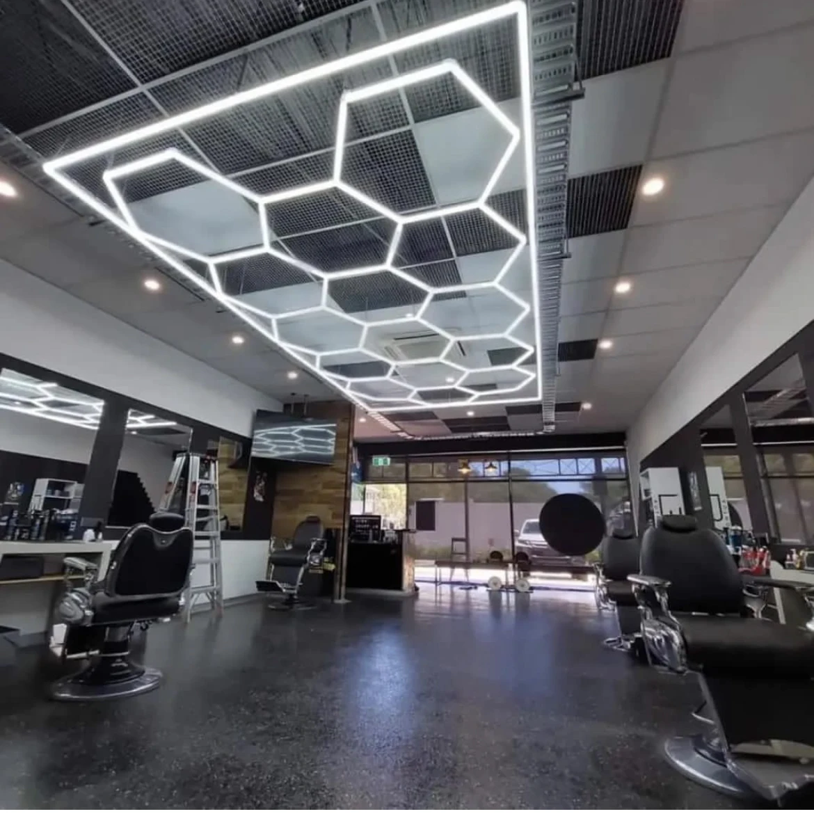 Customized LED Hexagonal Light Garage Hexagon Lighting Car Detailing Shop Led Roof Light