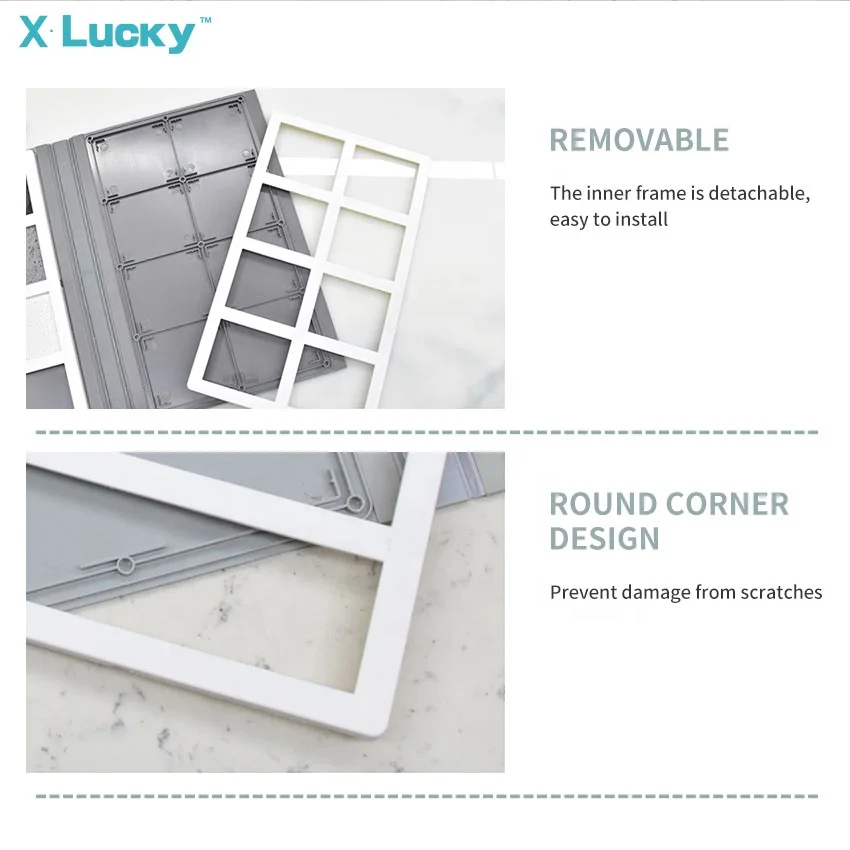 Lucky Ceramic Tiles Binder Catalog Plastic Packaging Specimen Folder Tile Sample Board Granite Marble Stone Quartz Display Book