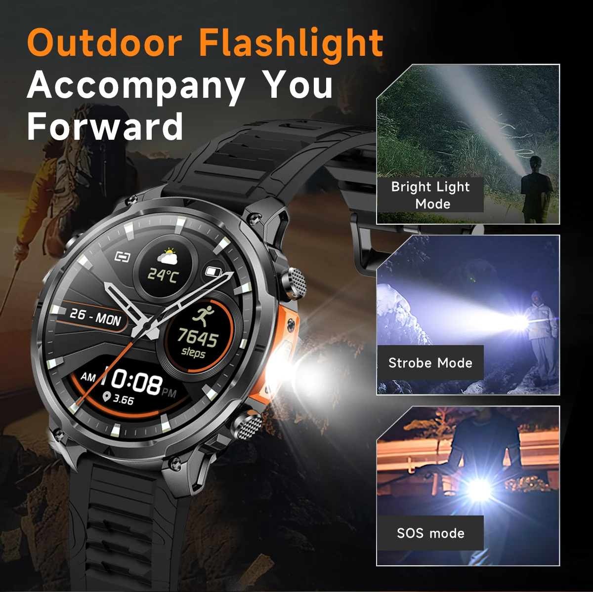 Chinese factory supplier supply  2026 Mk100 Gps Smart Watch 1.7inch 10m Waterproof Compass Outdoor Heart Rate And Blood Pressure Health Monitoring Men Smartwatch - Buy Gps Smartwatch sports Smart Watch For Men waterproof Smartwatch Smart Watch With Heart Rate Monitor