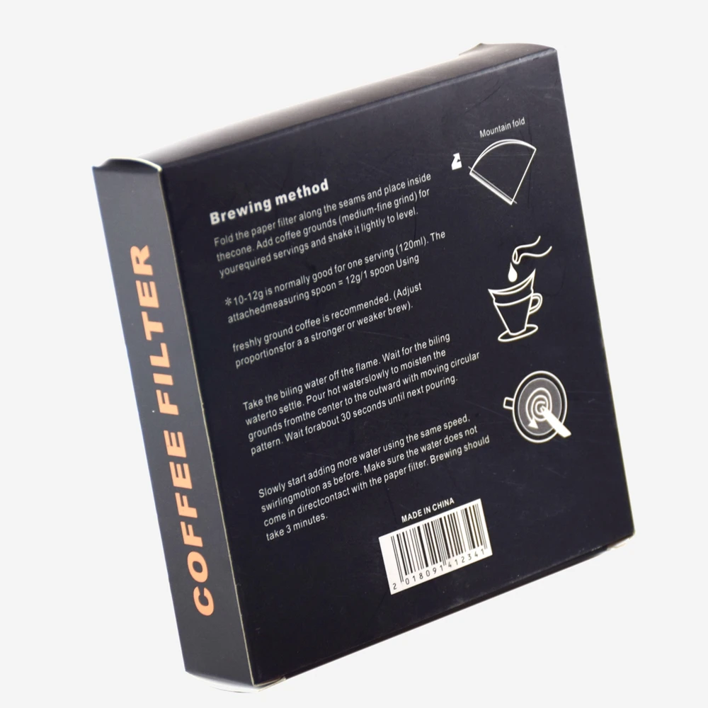 Ecocoffee Pour Over Coffee Paper Filters Single Use Natural Pour Over