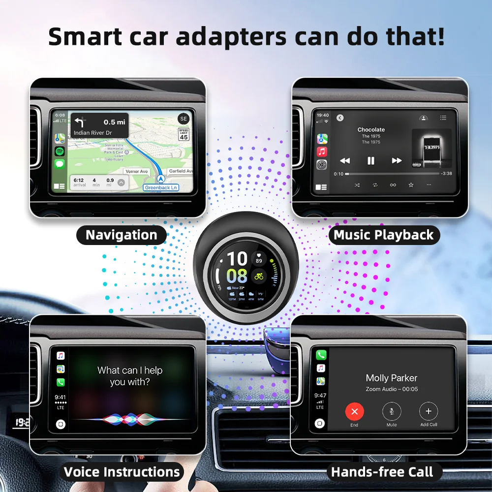 2025 NEW Magic Streaming Wireless CarPlay Adapter Smart Ai Box with Touch Screen Android Auto Car Play Box Universal