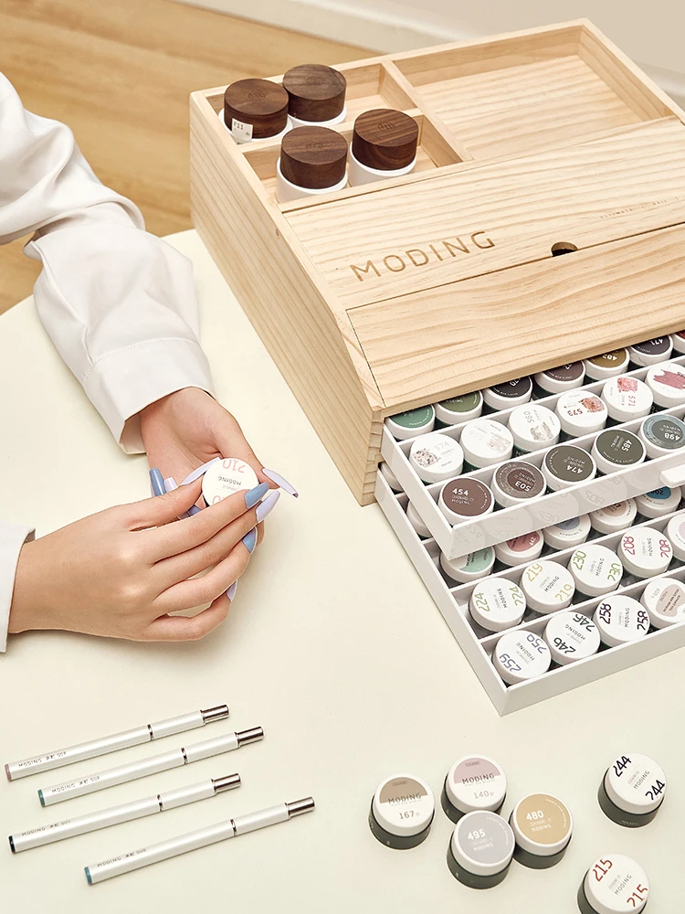 MODING 144-Color 2025 New Nail Gel Art Kit Multicolored Eco-Friendly UV Gel Non-Toxic Vegetable Glue New Model for Nail Salons