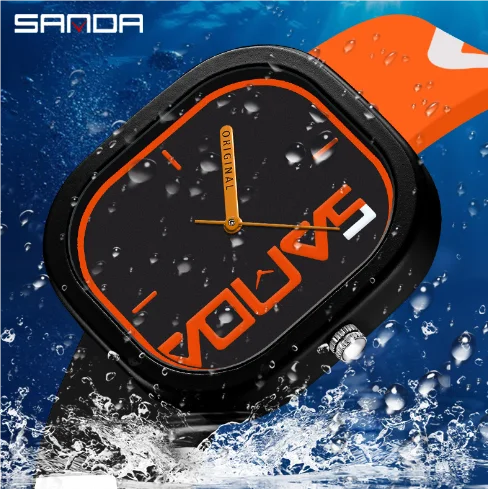 時計 SANDA SANDA 6163 Fashion Trend Men's Quartz Watch Fashion Square Watch