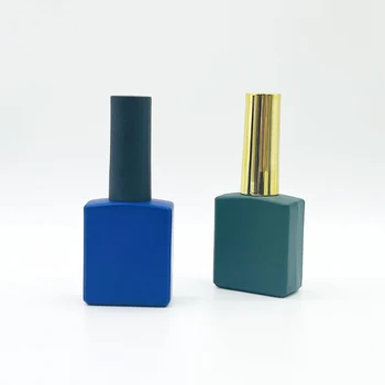 15ml wholesale nail polish bottle Square Luxury empty UV gel nail glue polish glass bottles with brush