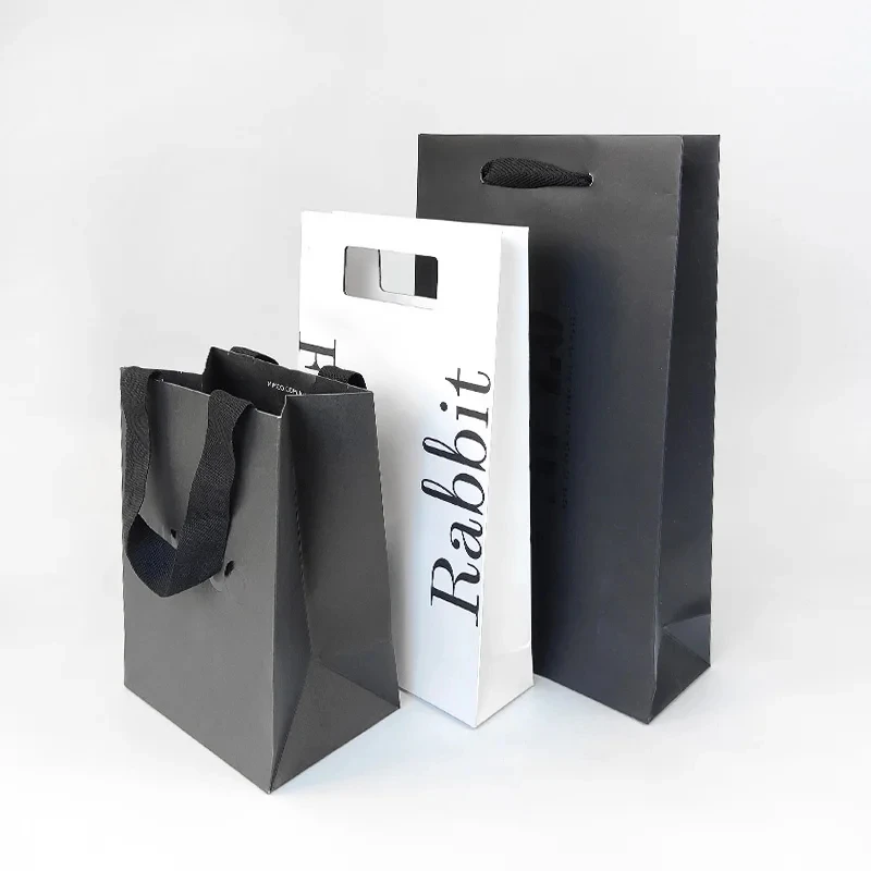 Custom Print White Paper Bags With Your Own Logo For Gift Clothing ...