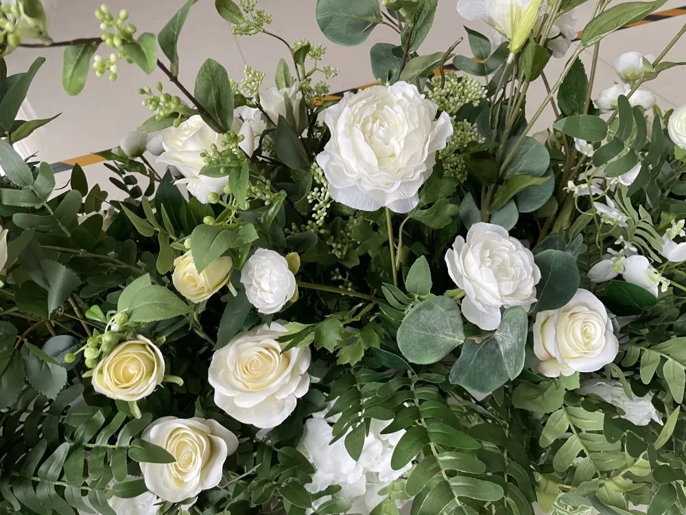 Kcrf013 Wedding Flower Runner Silk Flower Row Table Arrangements Greenery Runner Buy Greenery