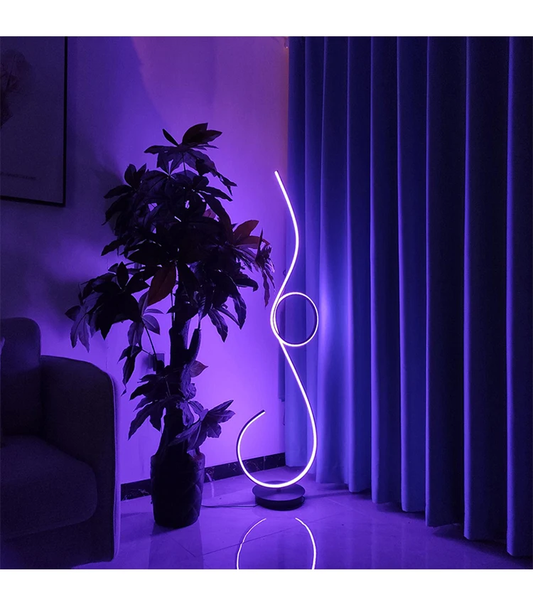 Nordic Modern Decorative Remote Control LED Light RGB Corner Floor Lamp For Living Room