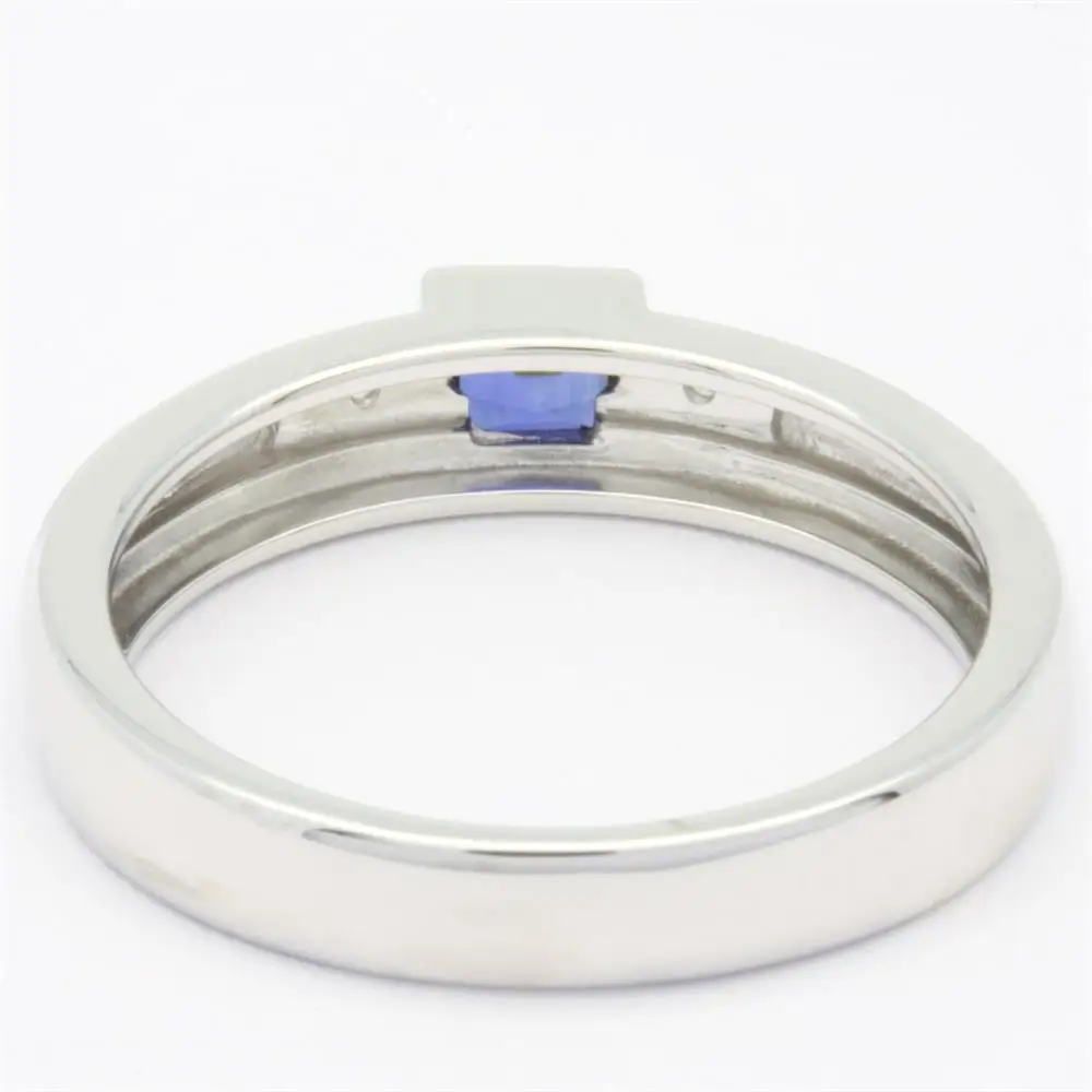 Thanksgiving Day Custom 18K 14K 9K White Gold Natural Blue Sapphire Diamond Smart Jewelry Ring for Men