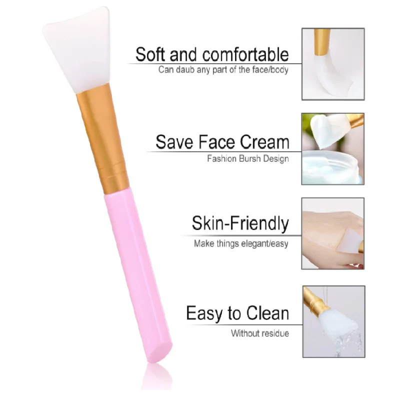 PSB custom logo eco black red mini silicone face mask applicator brush set