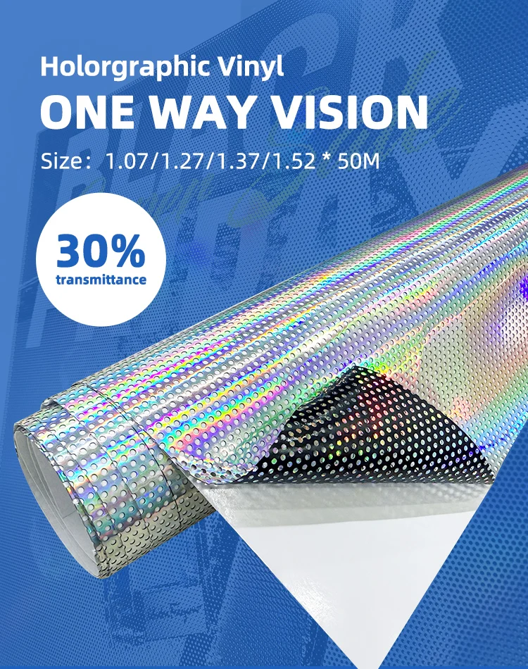 Holographic Laser Pvc Sticker Printable Vinyl One Way Vision for Window ...