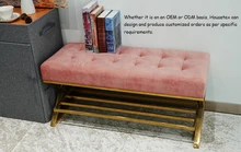 Wholesale Shoe Racks Velvet Change Shoe Bench Stool Sofa Bench Storage Stool Bed End Stool Iron Art Simple for Rest
