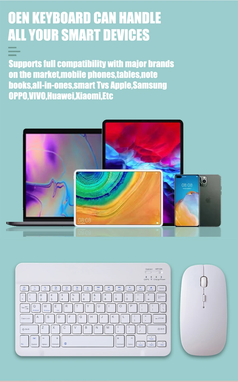 Bt Wireless Rechargeable Mini Wireless Keyboard And Mouse Combos For