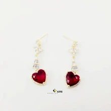 Red heart fashion earrings fashion jewelry earrings women's earrings new year gift