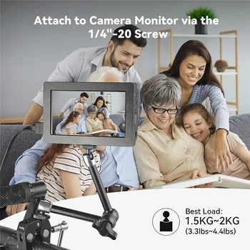 SmallRig 9.8 Inch Adjustable Articulating Magic Arm with Both 1/4" Thread Screw for LCD Monitor/LED Lights - 2066B detail image