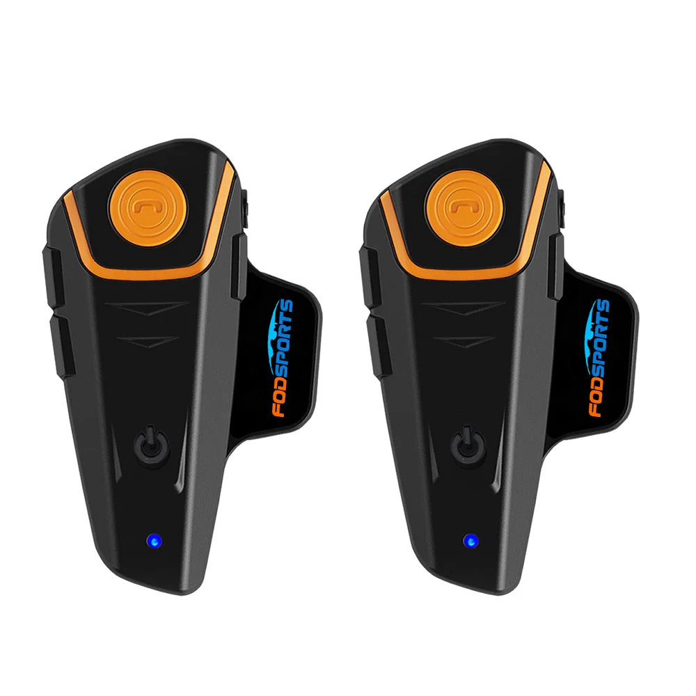 2X FODSPORTS BT-S2 Motorcycle Helmet Intercom – 1000M Range, Bluetooth 5.0, FM Radio, IPX5