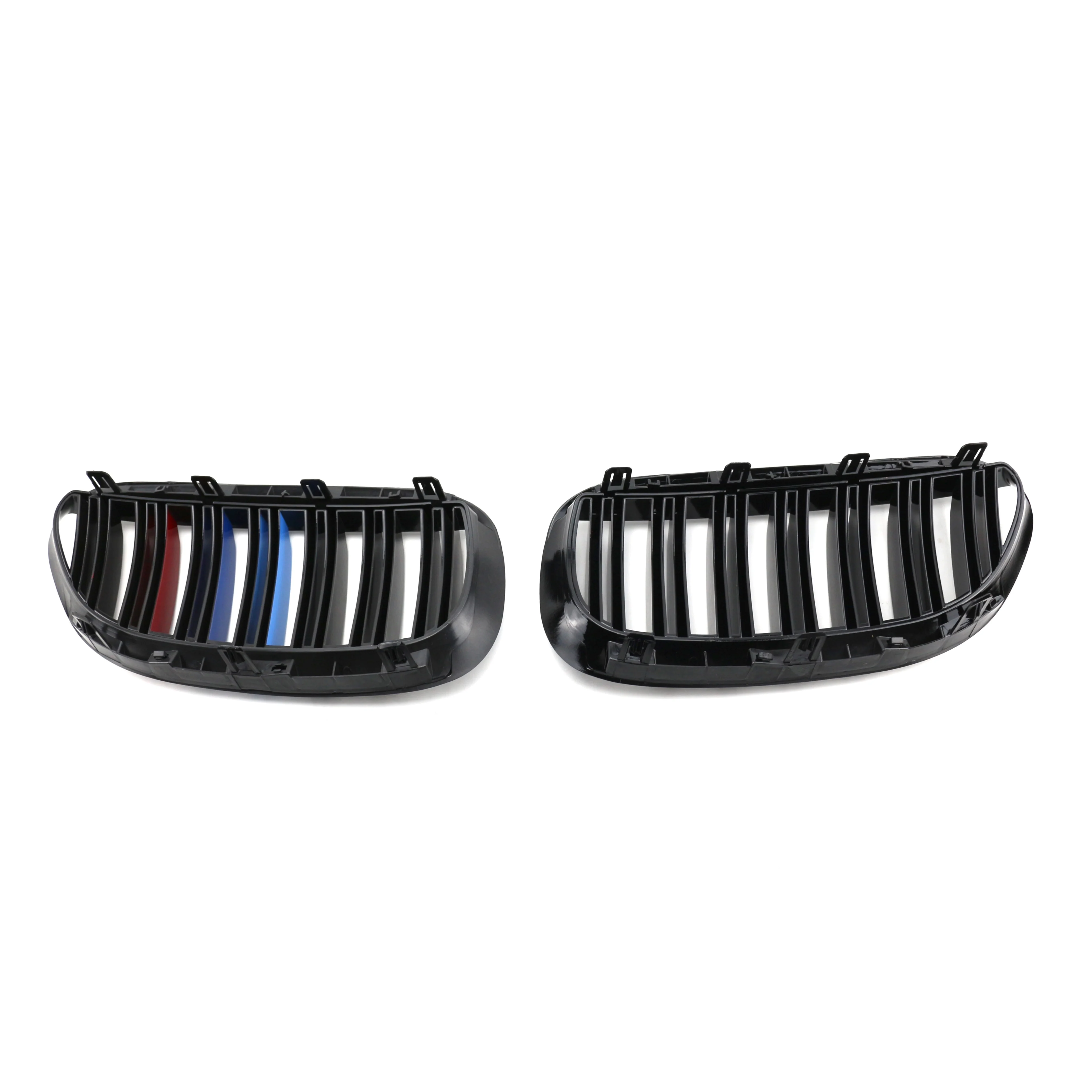 product tiypeor car modification parts double line gloss black grille front bumper kidney mesh grill for bmw 6 series e63 2006 2010-10