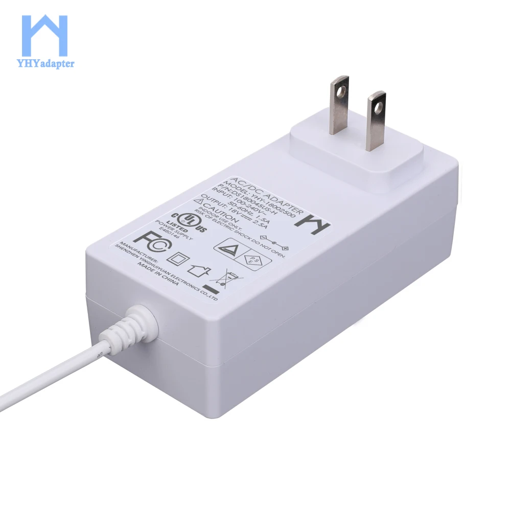 18V 2.5A AC/DC Power Supply Adapter, 45W Universal Switch Power