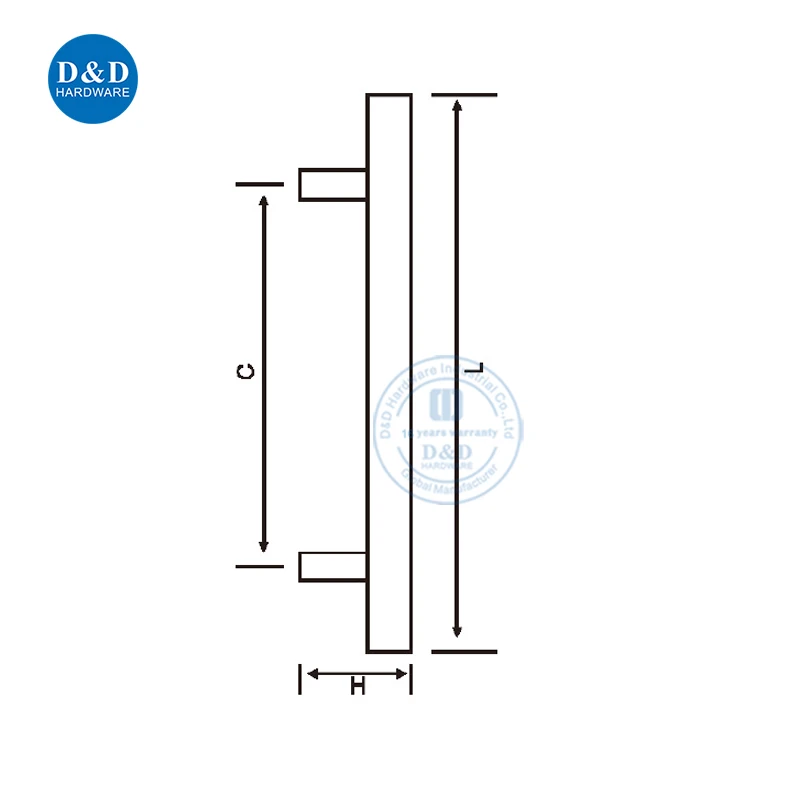 Modern Design Square Back to Back Stainless Steel Square Shape Corner Door Pull Handle