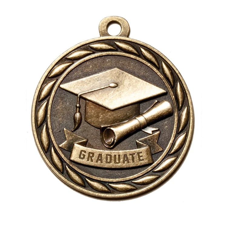 Металлические круглые золотые серебряные бронзовые медали на выпускной для дошкольников
