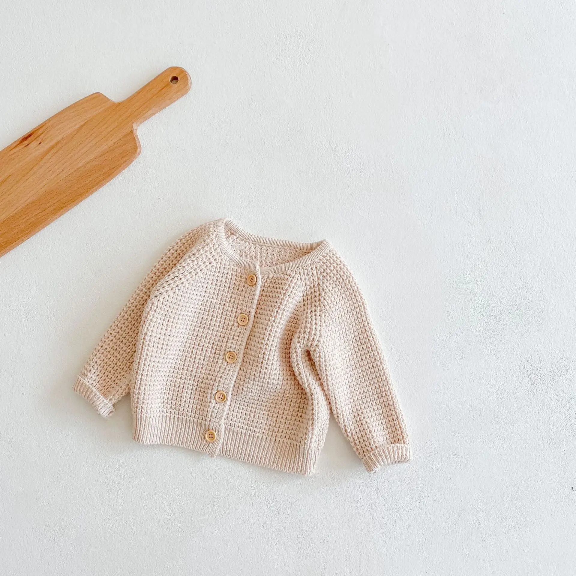 Комплект одежды для новорожденных, Детское пальто, однотонное милое однотонное Сетчатое вязаное пальто, одежда для новорожденных с длинным рукавом