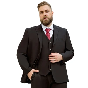 Custom Large Size Suit Men's Three-piece Business Office European Wedding Dress Officiant Performance Host