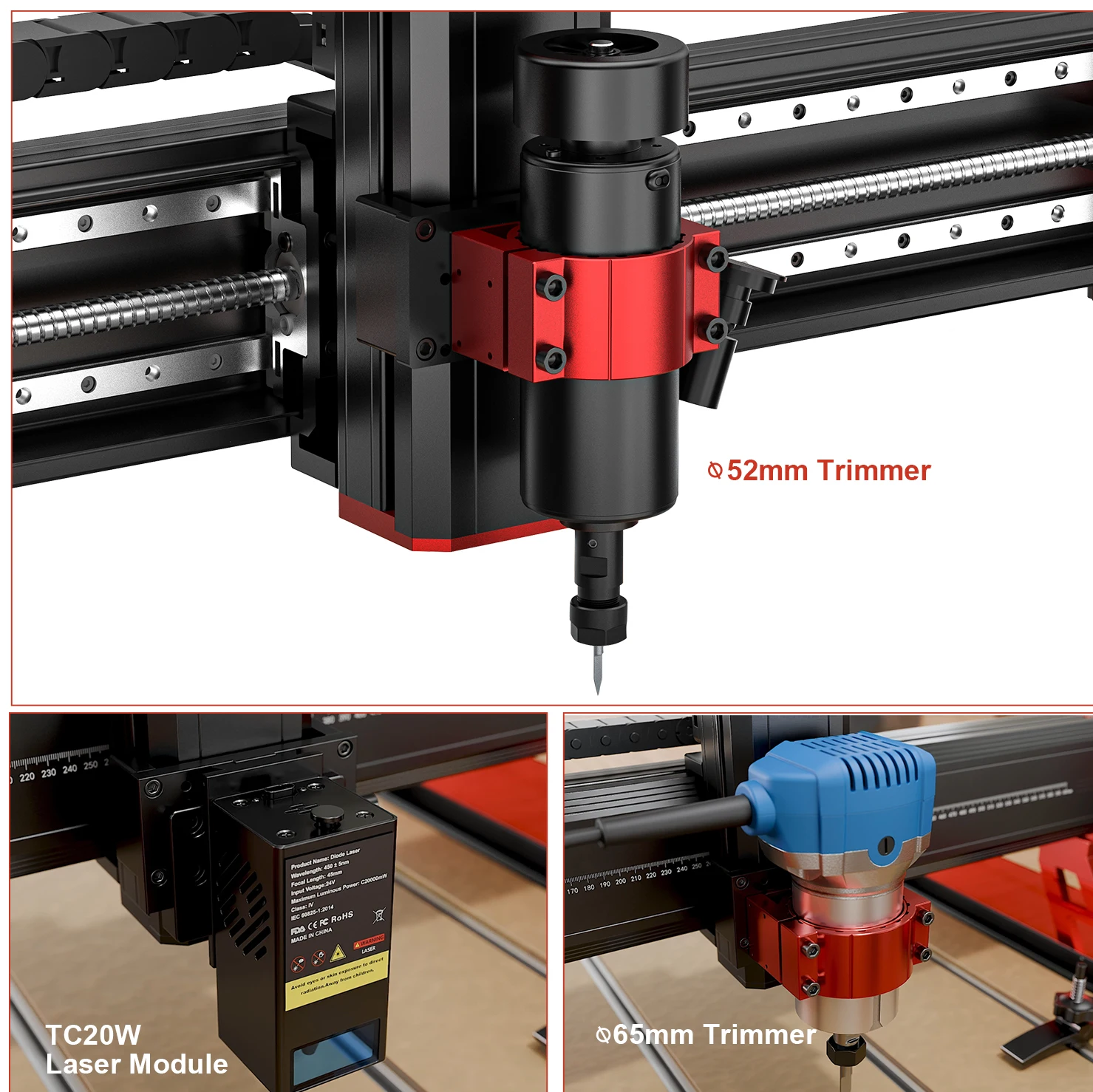 TTC6050 Desktop CNC Wood Router - 4 Axis Laser Engraving Machine