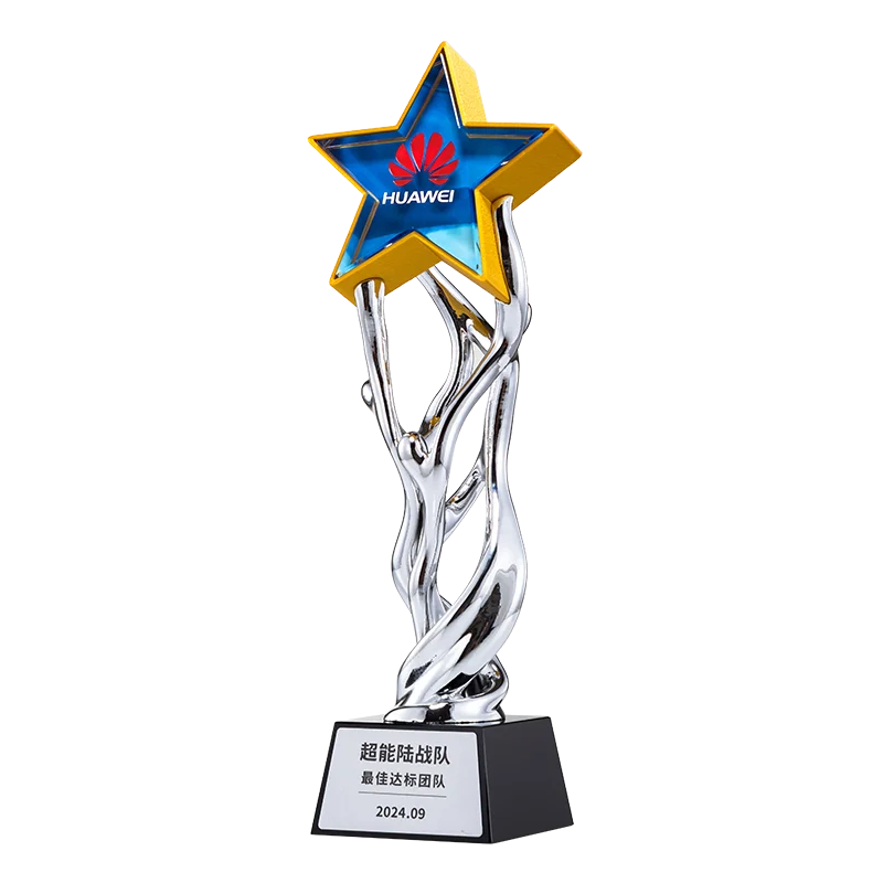 Small Bridge High Grade Gold And Silver Color Custom 3D Print Metal Shape Blank Trophy Resin Award Crystal Glass Awards Trophies