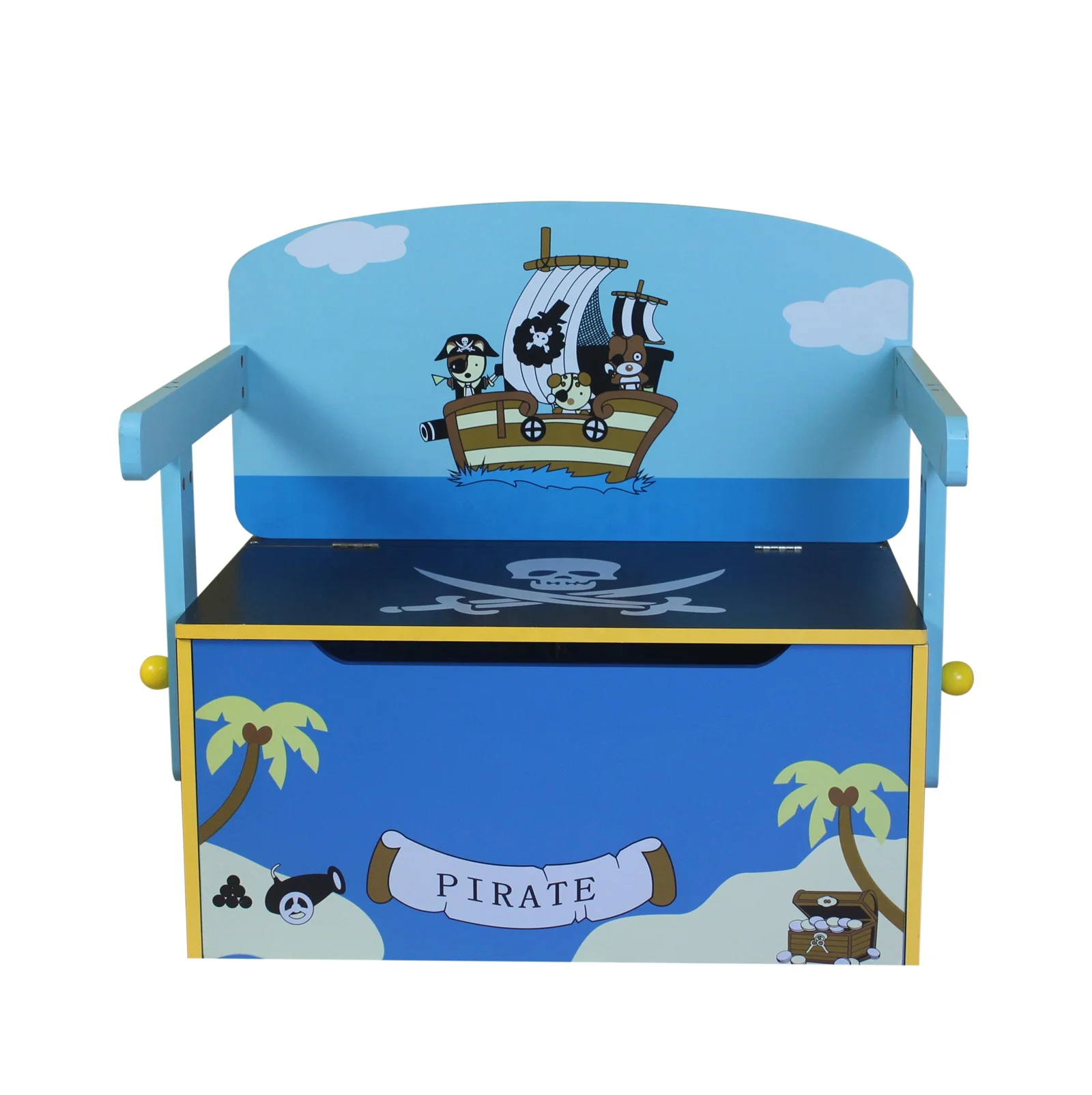 PAFEN coffre à jouets pirate 49l avec roulettes - coffre au trésor 58 x 29,5 x 37,5 cm - boîte de rangement pour conteneur de jouets pour enfants boîte de commande, rose