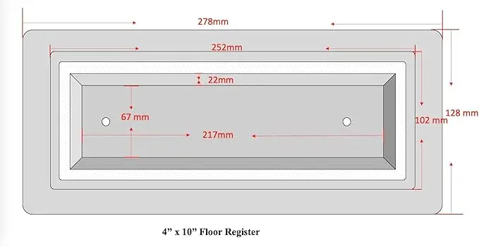 4x10 Inch Floor Register