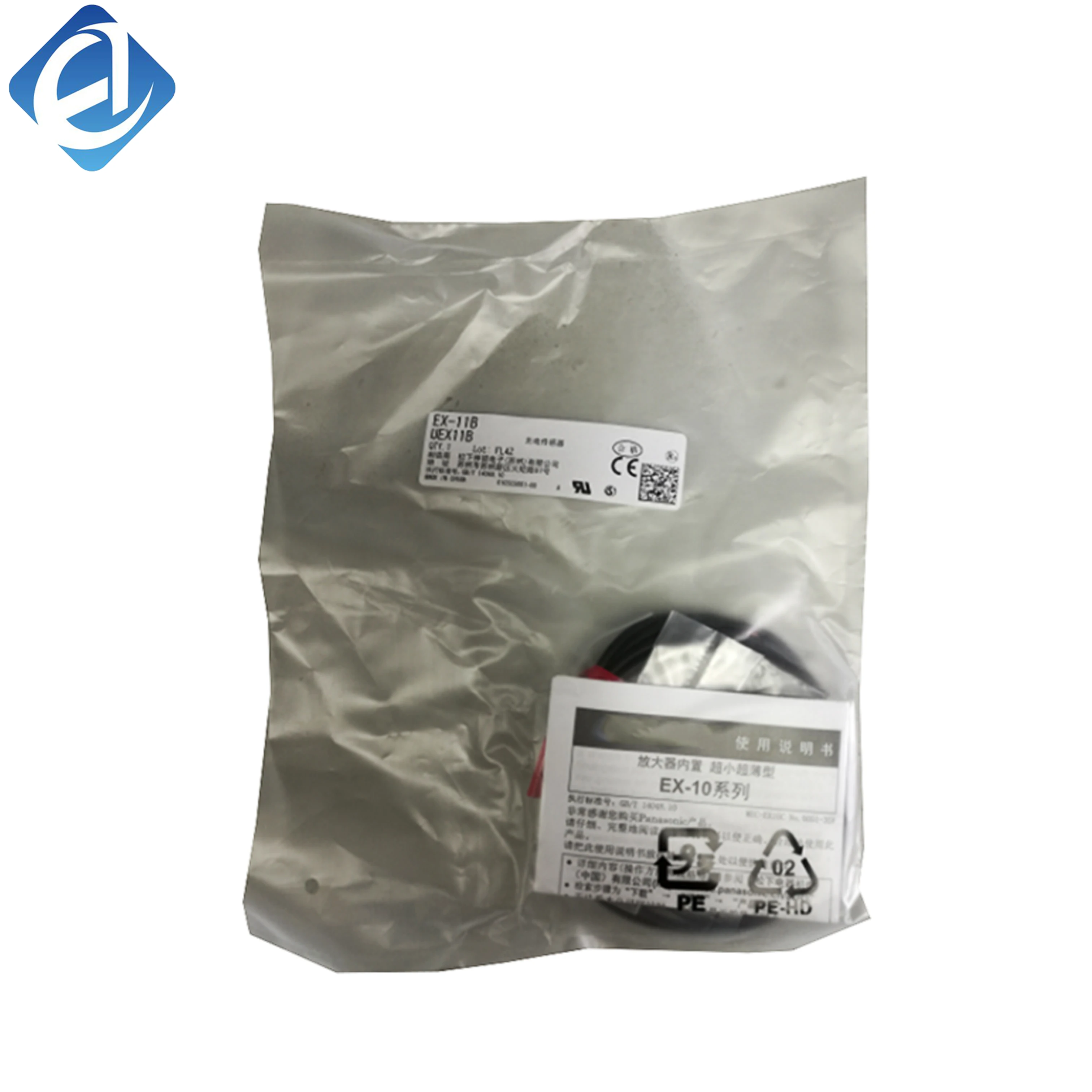 New Original EX‑11B This ultra‑slim thru‑beam photoelectric sensor belongs to Panasonic EX‑10 Series with built‑in amplifier. NPN open‑collector output, sensing distance 150mm, 12‑24VDC power supply, IP67 protection, ≤0.5ms response time.