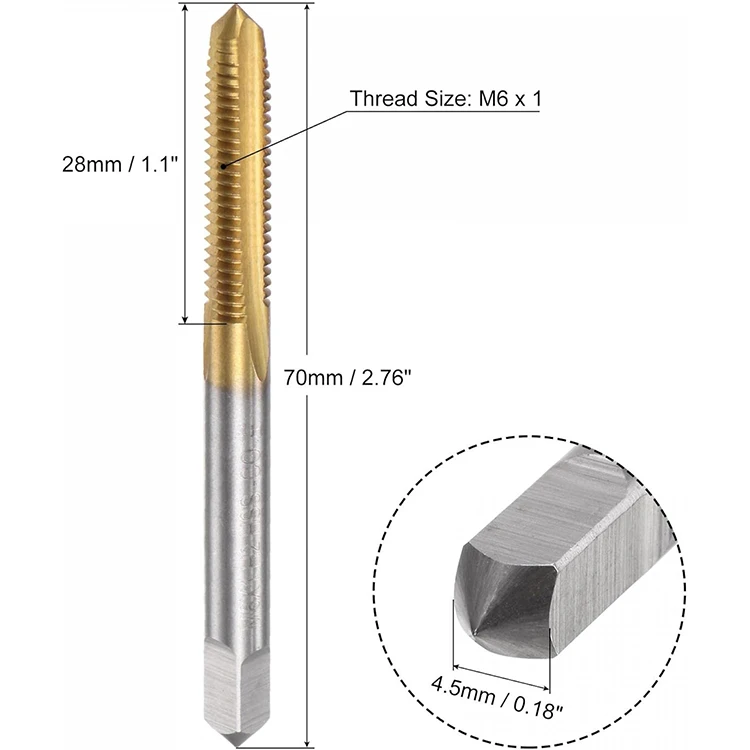 DZ M35 Cobalt HSS Machine Tapping Screw Titanium Coated Metric Machinist Repair Threading Tool Tap & Die Product