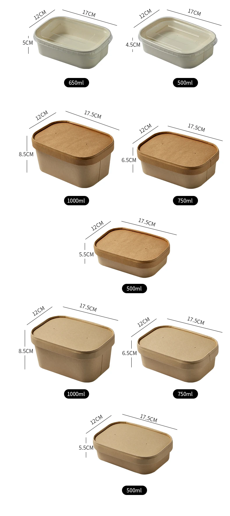 Wholesale Custom Disposable Biodegradable Square Kraft Paper Food Take ...