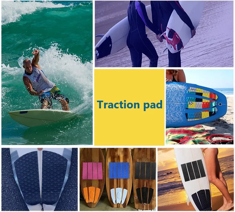 Strong Adhesive 3 Piece Surf Deck Traction Pad Antislip Eva Foam Pads Deck Grip Mat With Kicker
