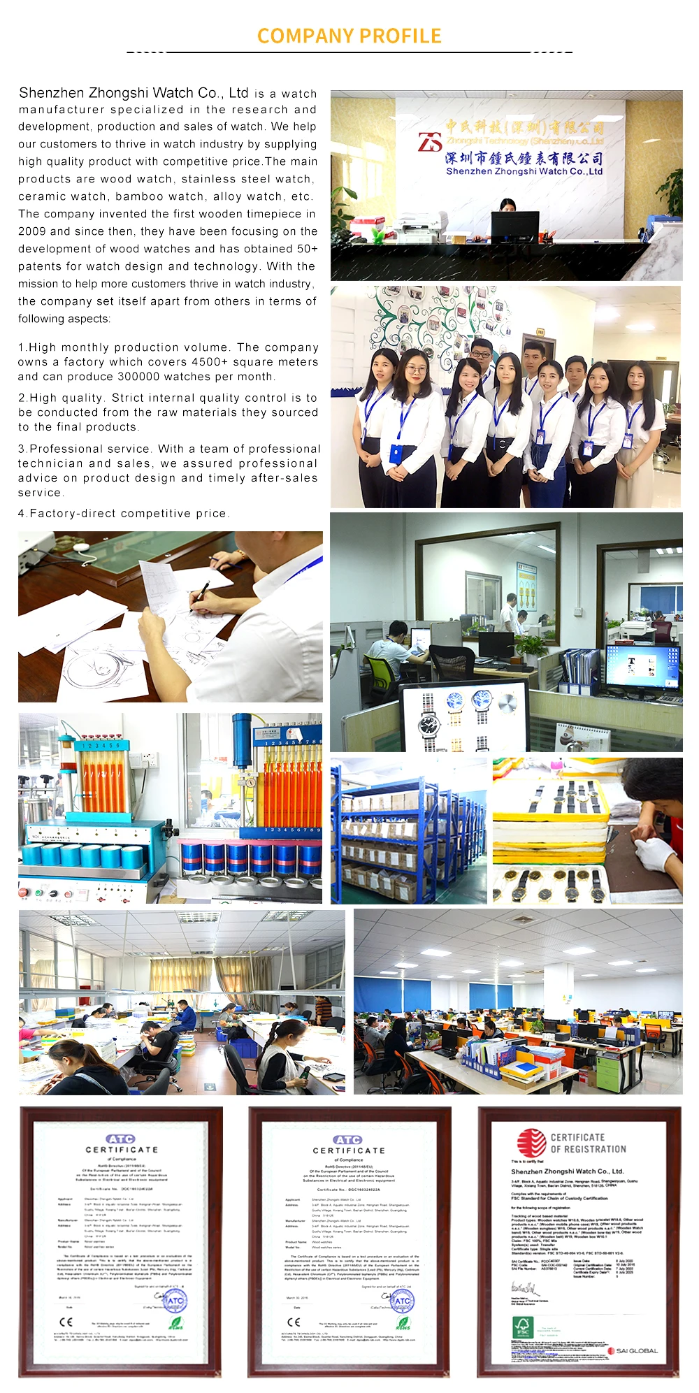 High Quality Doublepress Safety Buckle Stainless Steel Case And Strap