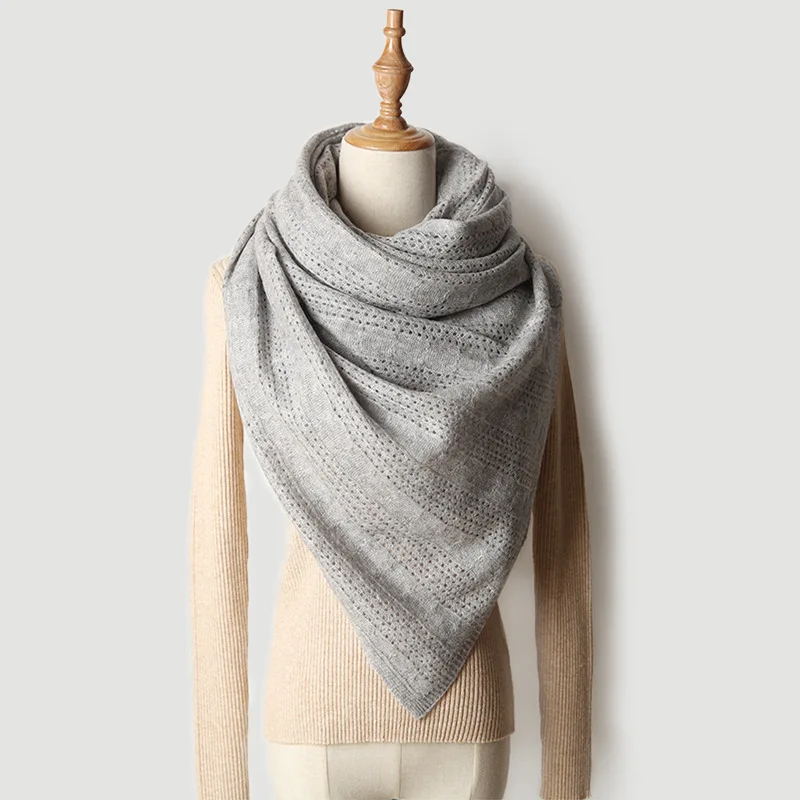 Женский праздничный теплый вязаный кашемировый шарф на заказ