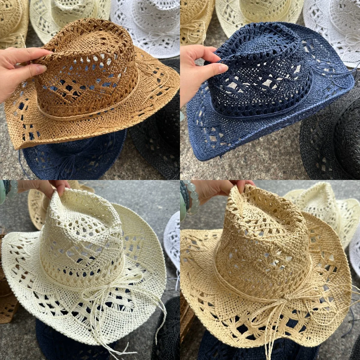 FF1144 Summer Women Beach Sun Visor UV Protection Straw Hat