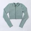 Top a manica lunga verde