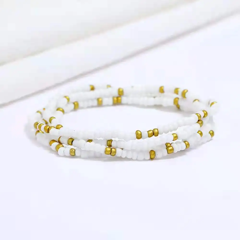 Красочные богемные двухрядные бусины на талию пляжные цепочки ювелирные