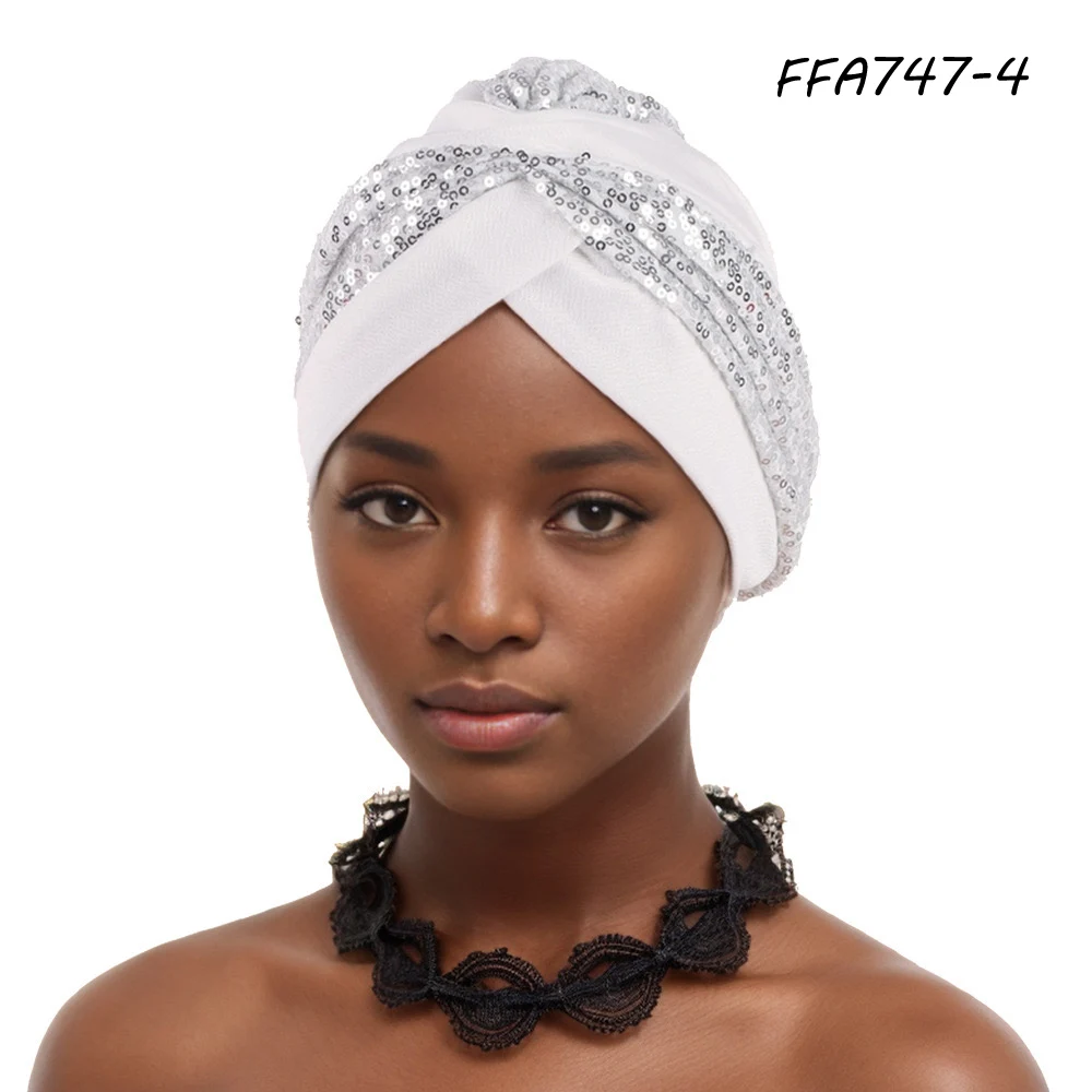 Collezione 2025 di perline africano turbante cappello da festa per le donne  Auto Gele Nigeria Business spiaggia scena per eventi all'aperto