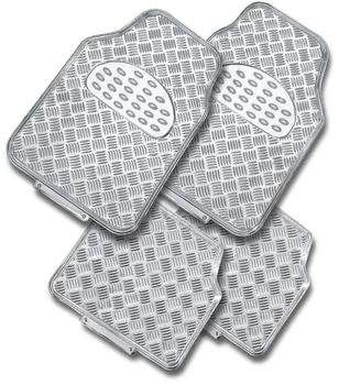 Universal Fit 4-Piece Set Metallic Design All Weather Car Floor Mat