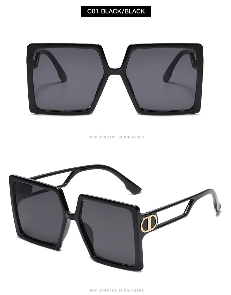 2021 new trendy UV400 polarized oversized square women men shield famous sunglasses