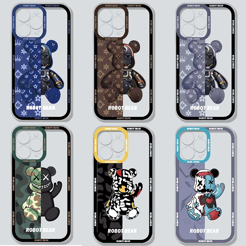 Popular Robot Bear Phone Case For Iphone 14 13 Pro 12 11 Pro Xs X Xr ...