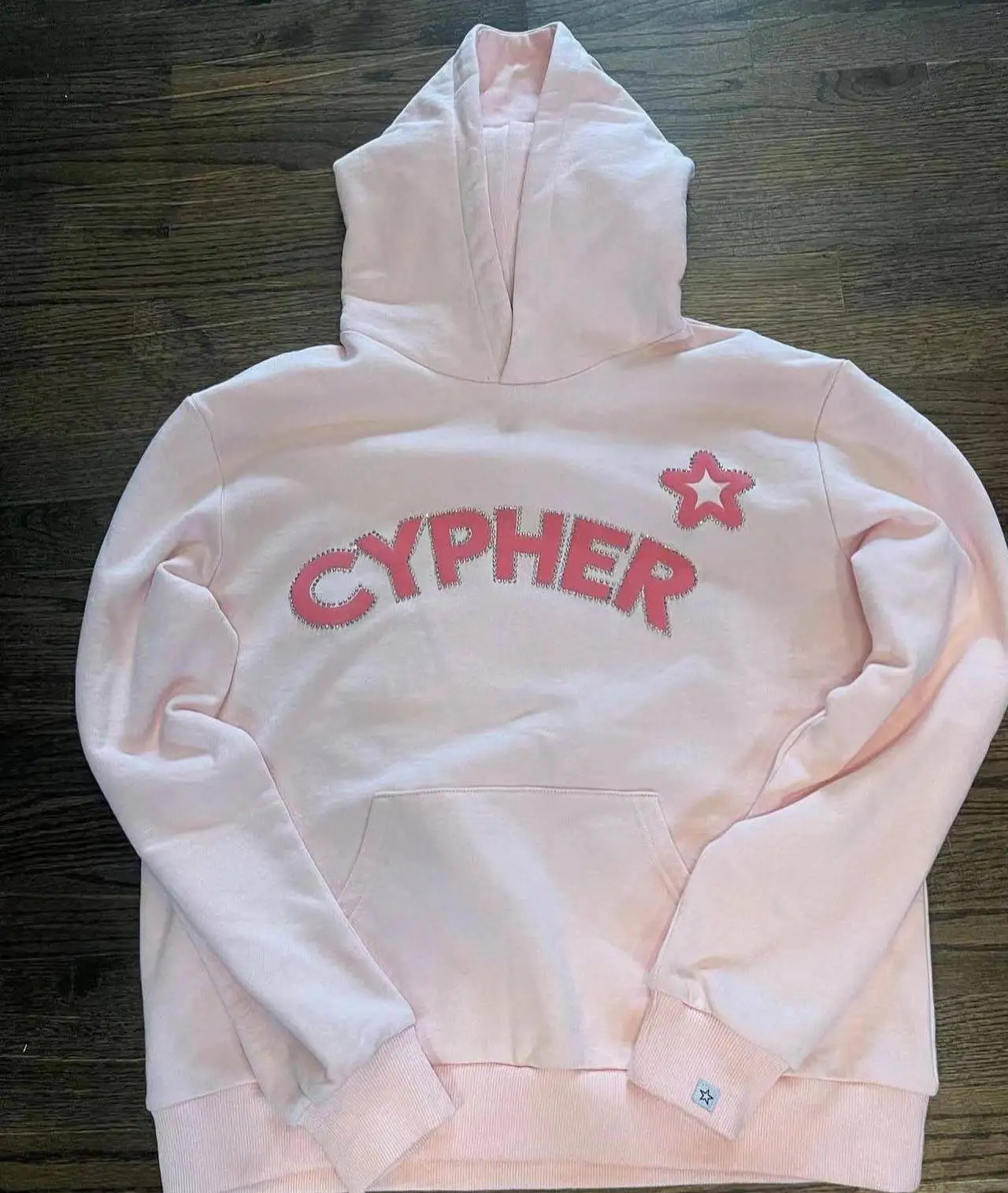 Custom Women Unisex Streetwear Sweatshirts No String 100% Cotton Double Hood Pullover Puff Print Rhinestone Hoodies for Men gallery 8