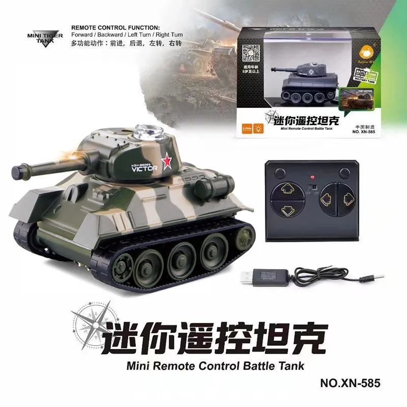 RC Tank - Jouet de char de combat éducatif, mini modèle de véhicule interactif, conception robuste pour les | Apprentissage ludique avec mouvement et