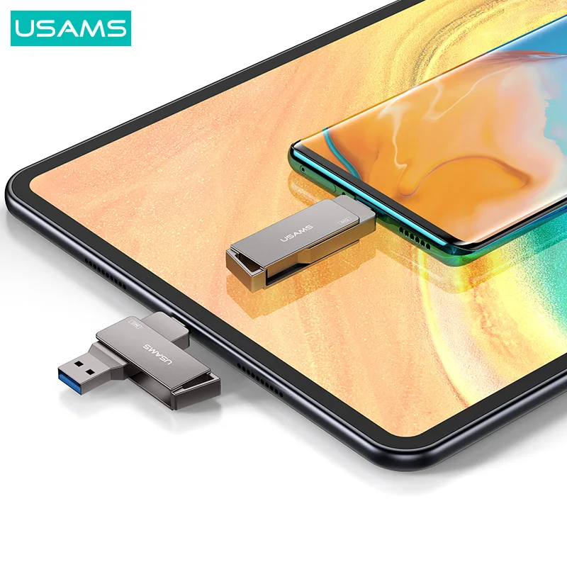 USAMS Usb Flash Drives Bulk Cheap 16gb 32gb 64gb 126gb Pet Flash Drive Type c Otg Flash Drive