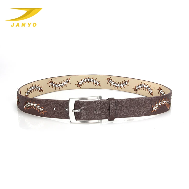 Женский кожаный ремень с вышивкой в стиле бохо