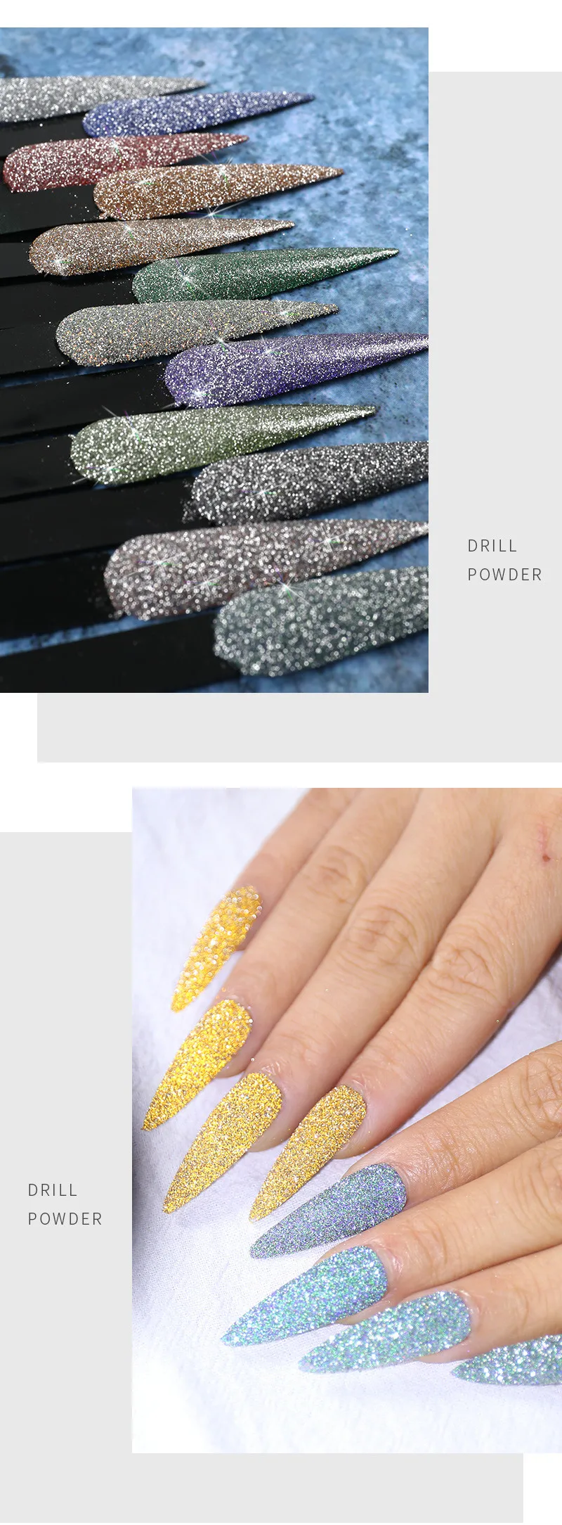 Solvent Resistant Color Changing Glitter Reflective Disco Nail Diamond