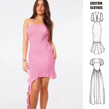 New Hot sale female strapless summer mini bodycon vestido ladies tube sexy backless women's dresses for ladies