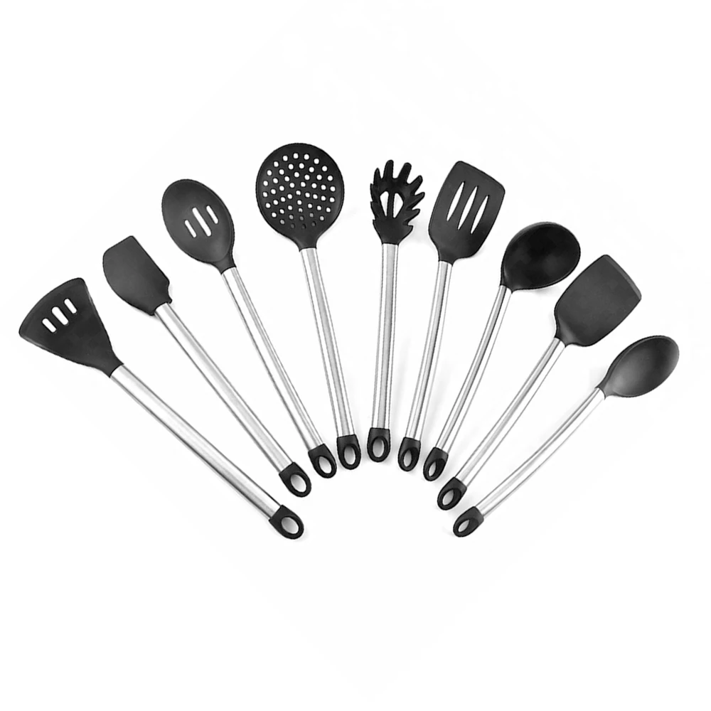 silicone and stainless steel kitchen utensils